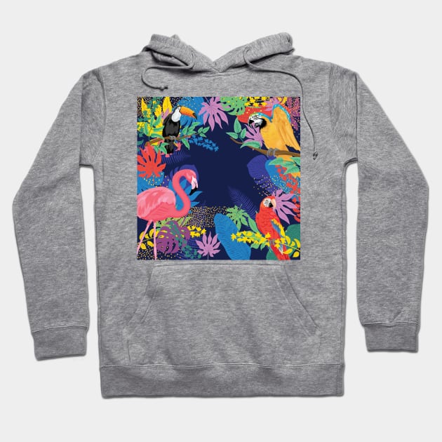 Tropical Birds Hoodie by SWON Design